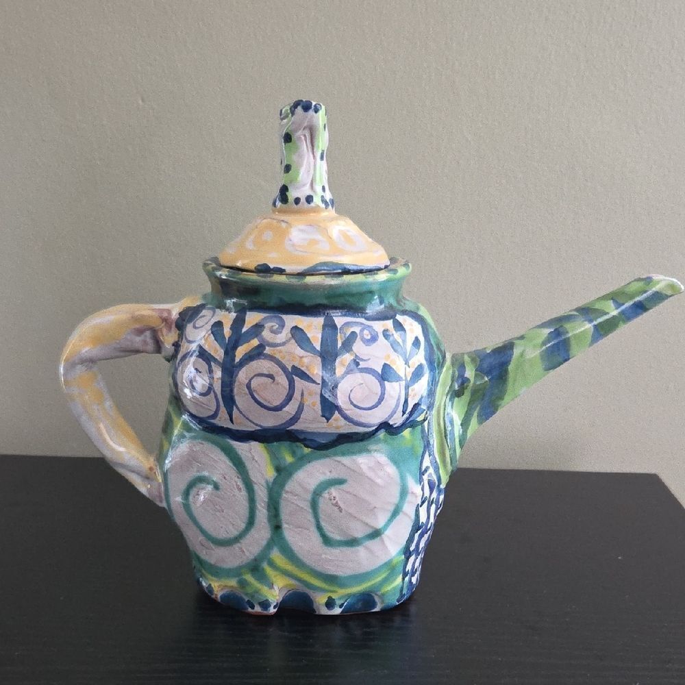 Handcrafted Ceramic Teapot with Artistic Design